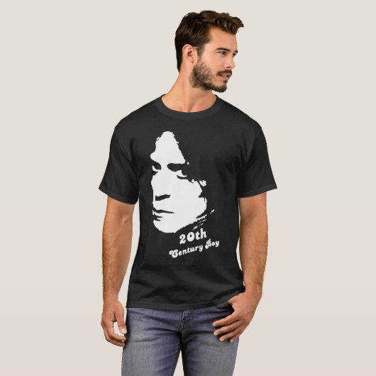 マーク・ボラン世紀の男の子の捧げ物の魅力的な70sレトロの石 tシャツ (正面フル)