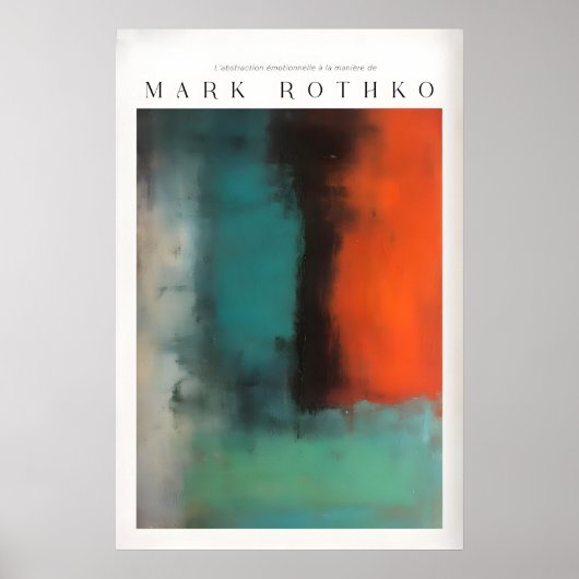 マーク・ロスコ様式のモダンキャンバス抽象画 ポスター (正面)