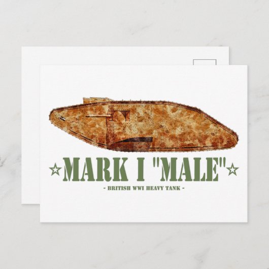 マークI男性世界大戦1大英重戦車WWI ポストカード (正面/裏面)