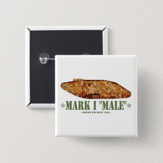 マークI男性世界大戦1大英重戦車WWI 缶バッジ (正面&裏面)