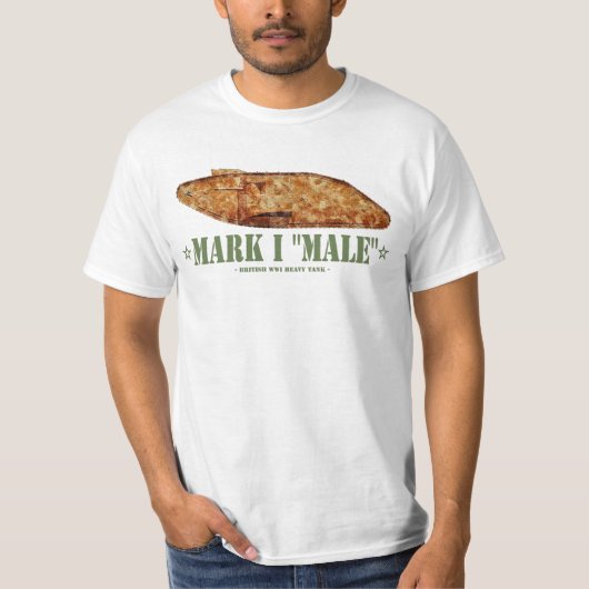 マークI雄型 第一次世界大戦イギリス重戦車 Tシャツ (正面)