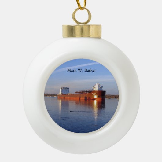 マークW.バーカーボールまたはスノーフレークオーナメント セラミックボールオーナメント (正面)