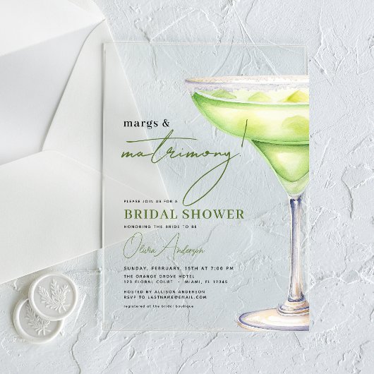 マーグアンドマトリモニーモダンブライダルシャワー アクリル招待状