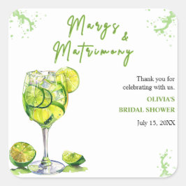 マーグス＆マトリモニー カクテル ブライダルシャワー サンクス スクエアシール