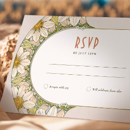 マーグリット ウェディング RSVP 挿入 ヴィンテージ アートヌーボー 招待状