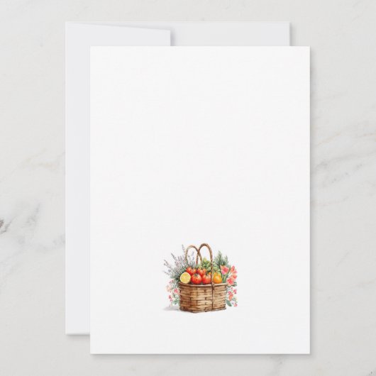 マーケットお洒落農家ブライダルシャワー招待 招待状 (裏面)