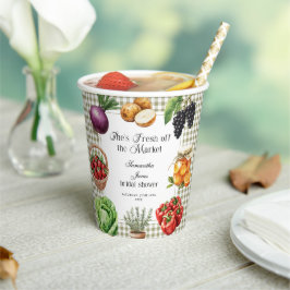 マーケットからおさえてきた ギンガムのプリンセスシャワー 紙コップ