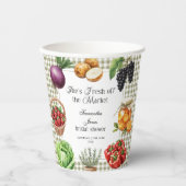 マーケットからおさえてきた ギンガムのプリンセスシャワー 紙コップ (正面)