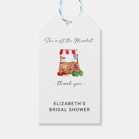 マーケットからおさがり ブライダルシャワーの感謝 ギフトタグ (正面)
