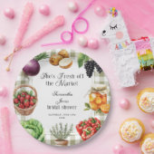 マーケットからお届け ギンガム ブライダルシャワー ペーパープレート (パーティー)