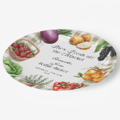 マーケットからお届け ギンガム ブライダルシャワー ペーパープレート (アングル)