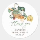 マーケットからお相手見つけてきた花嫁のシャワーお礼 ラウンドシール (正面)