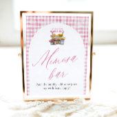 マーケットから届いたてのミモザサイン ピンクのギンガム ポスター