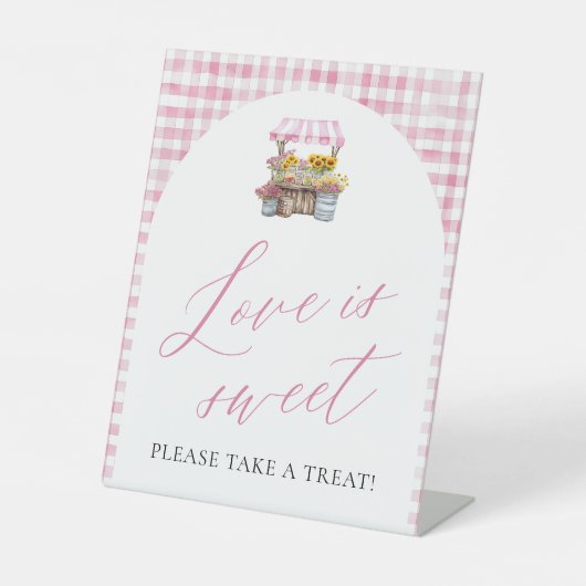 マーケットから届いたフレッシュなラブはスイート 台座サイン (正面)