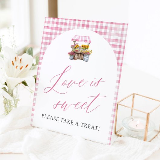 マーケットから届いたフレッシュなラブはスイート 台座サイン