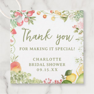 マーケットから届いた彼女への ブライダルシャワーのお礼 フェイバータグ