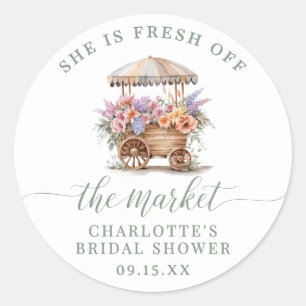 マーケットから届いた花のブライダルシャワー ラウンドシール