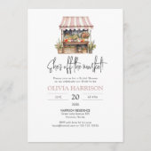 マーケットから彼女は去った ファーマーズマーケット ブライダルシャワー 招待状 (正面)