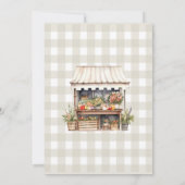マーケットから彼女は去った ファーマーズマーケット ブライダルシャワー 招待状 (裏面)
