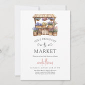マーケットから彼女は去った ファーマーズマーケット ブライダルシャワー 招待状 (正面)