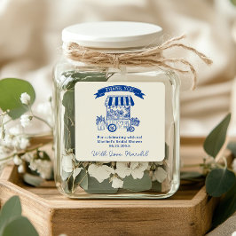 マーケットから消えた花の落書き ブライダルシャワー スクエアシール