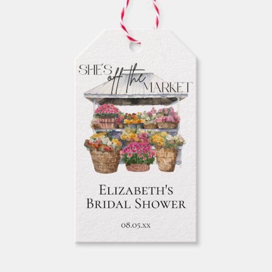 マーケットから消えた花屋のブライダルシャワー ギフトタグ (正面)