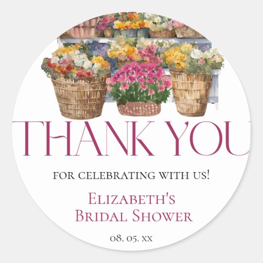 マーケットから消えた 花屋さん サンクス ラウンドシール (正面)