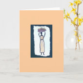 マーケットウーマン空白のノートカード カード (黄色い花)