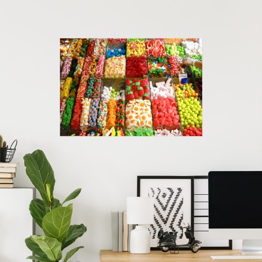 マーケットキャンディースイーツバルセロナスペイン ポスター (ホームオフィス)