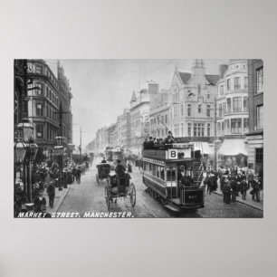 マーケットストリート33番地、マンチェスター、c.1910 ポスター