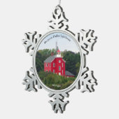 マーケットハーバーライトハウスオーナメント スノーフレークピューターオーナメント (右)