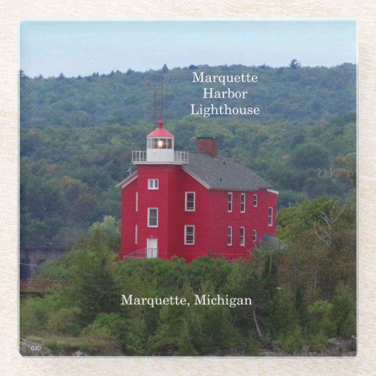 マーケットハーバーライトハウスガラスコースター ガラスコースター (正面)