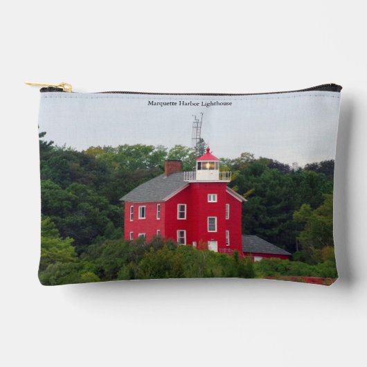 マーケットハーバーライトハウスジッパーバッグ アクセサリーポーチ (正面)