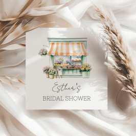 マーケットフラワーショップウォーターカラーブライダルシャワー スタンダードカクテルナプキン