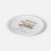 マーケットフラワーショップウォーターカラーブライダルシャワー ペーパープレート (アングル)