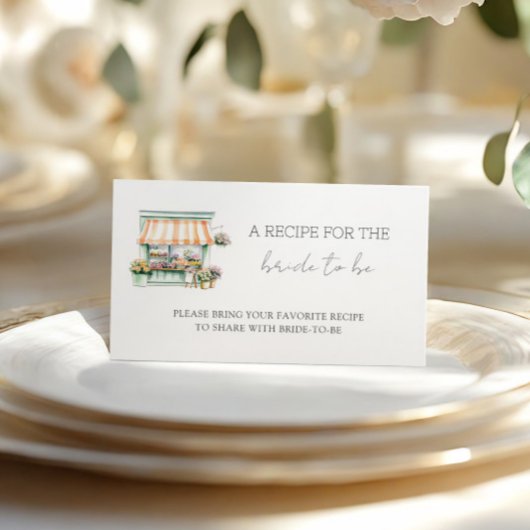 マーケットフラワーショップブライダルシャワー共有Aレシピ エンクロージャーカード