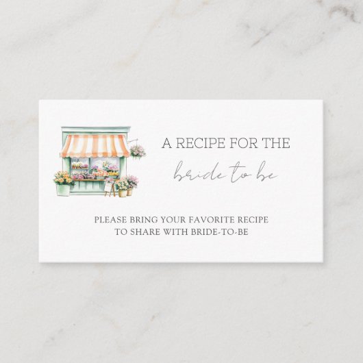 マーケットフラワーショップブライダルシャワー共有Aレシピ エンクロージャーカード (正面)