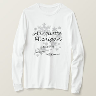 マーケットミシガンスノーフレークスノーレディーズ Tシャツ