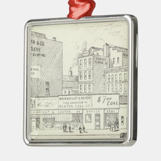 マーケット、サクラメント、カリフォルニア·ノース·サイド メタルオーナメント (左)