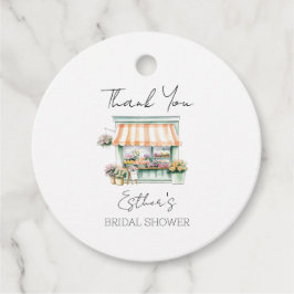 マーケット フラワー ショップ ブライダル シャワーの御礼 フェイバータグ