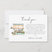 マーケット フラワー ショップ 水彩 結婚前お披露目 サンキューカード (正面)