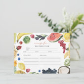 マーケット | 水彩色 ブライダル シャワー レシピ カード (スタンド正面)