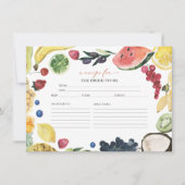 マーケット | 水彩色 ブライダル シャワー レシピ カード (正面)