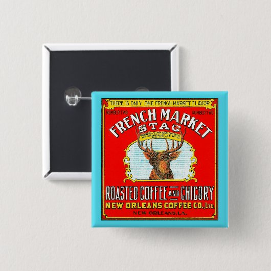 マーケッフランスのトのローストコーヒーとチコリー 缶バッジ (正面&裏面)