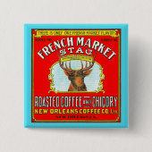 マーケッフランスのトのローストコーヒーとチコリー 缶バッジ (正面)