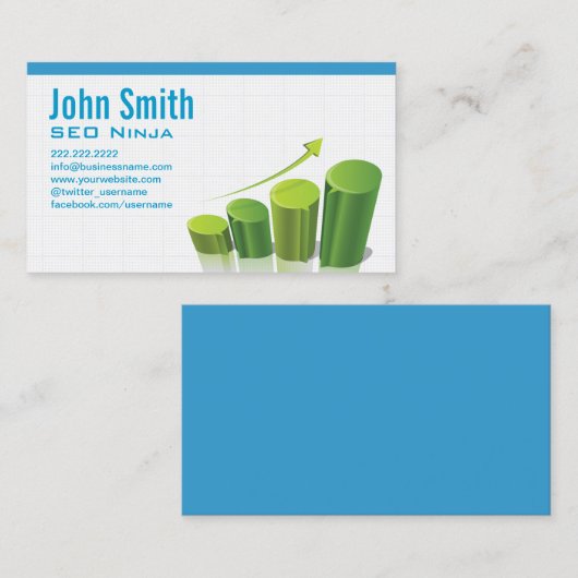 マーケティングの成長曲線SEOの忍者の名刺 名刺 (正面/裏面)
