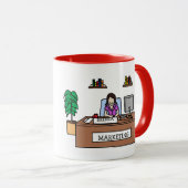 マーケティングの教祖の名前入りな漫画のマグ マグカップ (正面右)