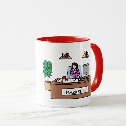 マーケティングの教祖の名前入りな漫画のマグ マグカップ (正面右)