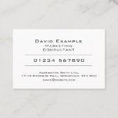 マーケティングコンサルタントと保有者の写真 名刺 (裏面)