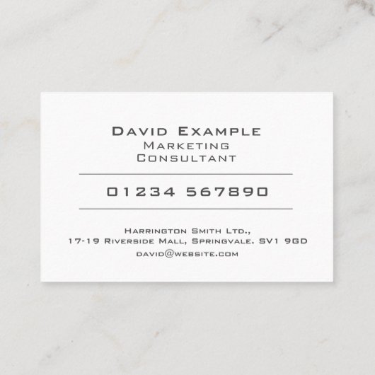 マーケティングコンサルタントと保有者の写真 名刺 (裏面)